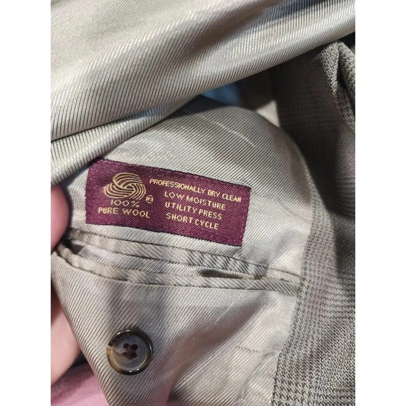 Jos. A. Bank Clothier Plaid 100% Wool 2 Button Sport Coat Blazer Jacket Size 44L - Picture 5 of 8